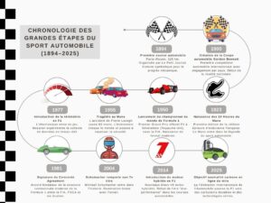 infographie chronologie du sport automobile